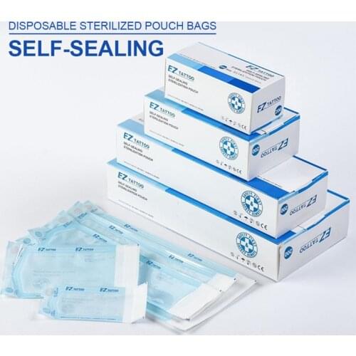 200Pcs Disposable Dental Instrument Self Sealing Sterilization Pouches Medical Grade Paper Tattoo Lab Tools Storage Bag