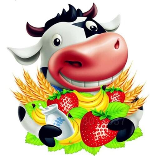 3D Diy Diamond Painting Cross Stitch Cow & Friut Banana Diamond Mosaic Full Diamond Embroidery Rhinestone Gifts Home Decoration