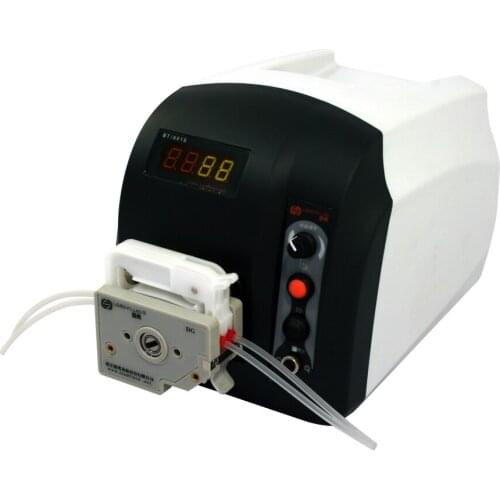 BT101S / DG10-2 (10 Rolls/wheels,2 channels) Variable Flow Speed Peristaltic Pump for Fluid Water Pump 0.00011-20 ml/min