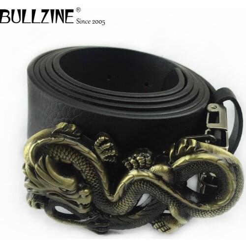 Bullzine zinc alloy retro Dragon Belt buckle jeans gift belt buckle free PU belt FP-01867-1 drop shipping