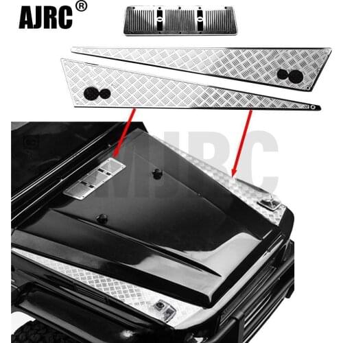Decoration Stainless Steel Car Hood Sticker Anti-skid Plate Board for 1/10 TRAXXAS 88096-4 TRX6 G63 TRX4 G500 RC Car Parts