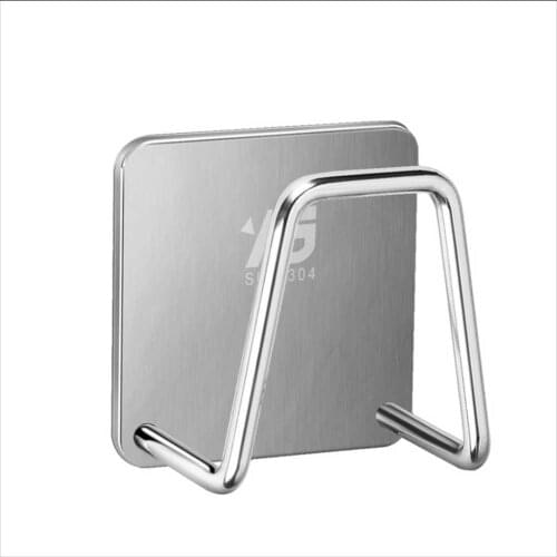 1PC 304 Stainless Steel Sponges Drain Holder Free Punching Rack Dish Cloth Hook Storage Hook Hanger For Kitchen Tool Wall Hang