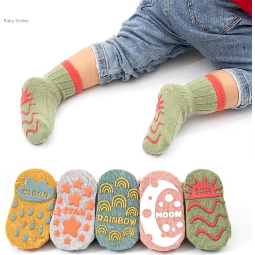 Baby Socks For 0-3 Years Infant Child Spring Cotton Socks Dispensing Non-slip Cute Toddler Soft Kids Floor Socks Indoor