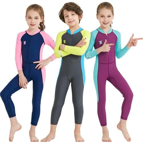 Fanceey Boys Girls Diving Suit Lycra Wetsuit Kids Full Swimsuit Long Sleeve Swimwear Wetsuits For Children Snorkeling Surfing