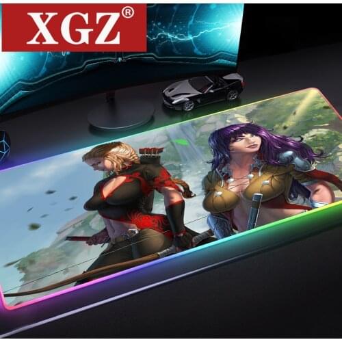 XGZ DIY RGB Gaming Mouse Pad Large Mat Mouse Gaming Console Keyboard Computer Carpet USB Mause Mat Laptop Pad Genshin Impac CsGo