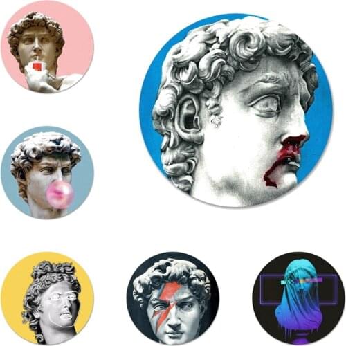 Art David Statue flower Badge Brooch Pin Accessories For Clothes Backpack Decoration gift 58mm