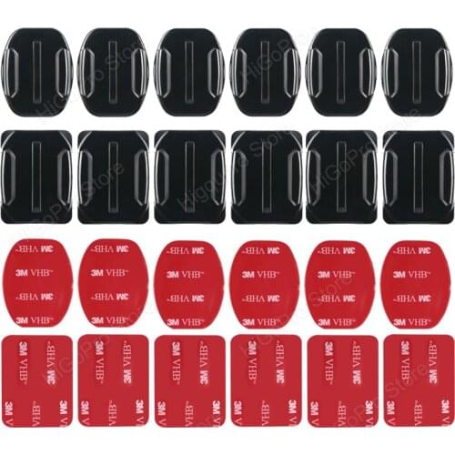 Adhesive Mounts For GoPro 9 8 7 6 5 Curved Flat Mounts 3M Sticky Pads for Go Pro Xiaomi Yi SJCAM Action Camera Helmet Board Car