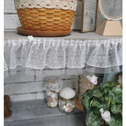 2 Meters/lot 18cm Diy Craft Embroidered Floral Tulle Lace Trim Red Pink Roseo Mesh Embroidery Lace Fabrics Free Shipping