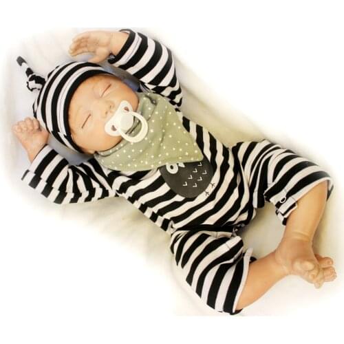 20" Reborn Babies Doll Silicone Baby Dolls Kids cloth body closed eyes vivid boy dolls Kids Birthday Gifts Reborn Babies Toys