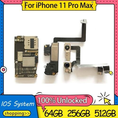 Hot Sale For iPhone 11 Pro Max Motherboard With Face ID,Unlocked Mainboard For iPhone 11 Pro Max Logic Board IOS latest system