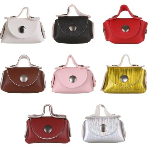 1PC Mini Bag for Doll Fashion PU Leather Shopping Handbag Purse Clutch Bag Baby Girls Gift Toys Dolls Accessories 2020 New