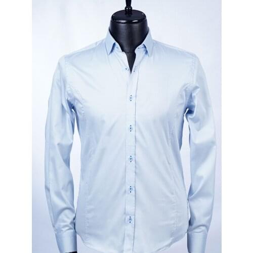 Hot Sale S-XXL Size Slim Fit Long Sleeve Shirts for Men Casual Shirts for Solid Narrow Cut
