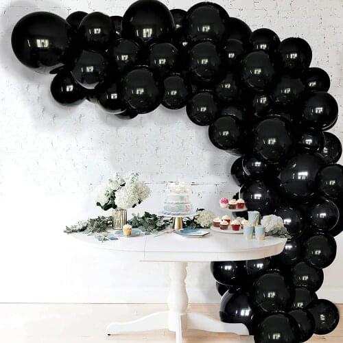 5/10/12Inch Black Balloons Party Kit Flashing Metallic Balloons Graduation Christmas Baby Shower Birthday Picnic Family Decor