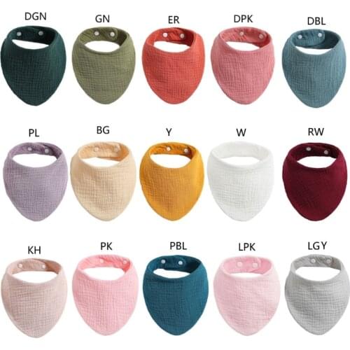 Baby Infant Cotton Bib Newborn Solid Color Triangle Scarf Feeding Saliva Towel Bandana Burp Cloth Boy Girl Apron Shower Gifts