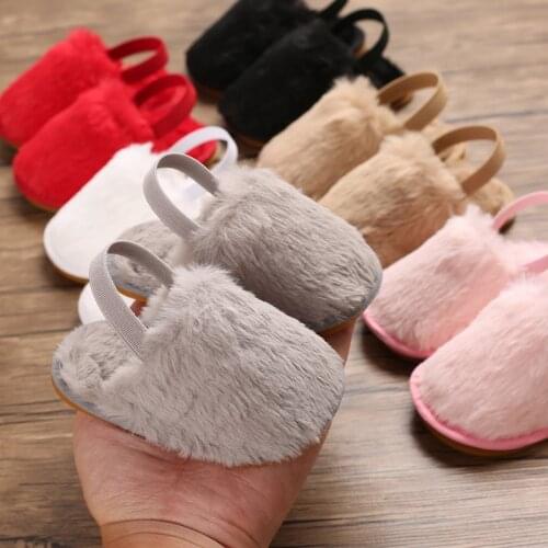2020 Focusnorm New Fashion 6 Colors Lovely Toddler Kids Baby Girl Crib Shoes Summer Princess Shoes with Fuzzy Feet Newborn
