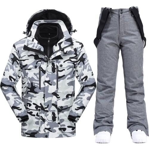 2021 New Winter Men Thermal Warm Ski Suit Male Windproof Waterproof Skiing and Snowboarding Sets Jacket Pants Suit Snow Costumes