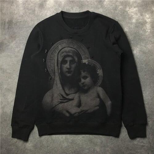 New Baolideng Men Stereo Star Virgin Mary Halo Hoodies Hoody hooded Sweatshirts velvet Cotton Drake Thicken Fleece #E16
