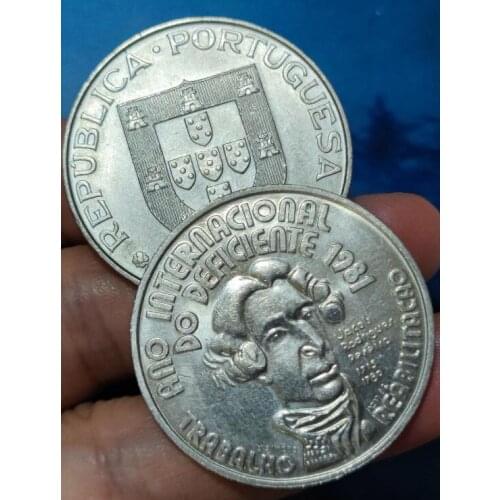 36mm Portugal international year of disabled persons 1981 ,100% Real Genuine Comemorative Coin,Original Collection