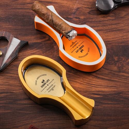 2019 New Metal Titanium alloy cigar ashtray Portable Cigarette Ash Tray household cigar accessories smoking Gadgets JF-045