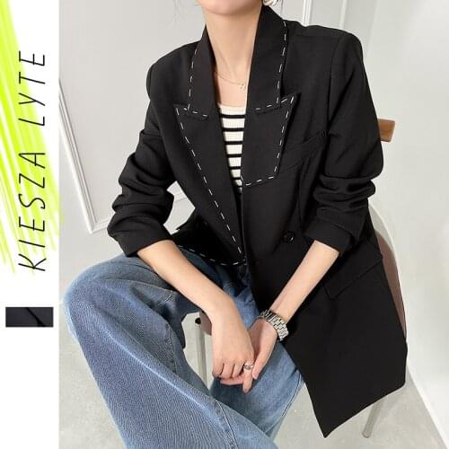 Blazer Jacket Women 2021 Autumn Double Breasted Casual Suit Blazer Office Ladies Female Elegant Business Winter Coat
