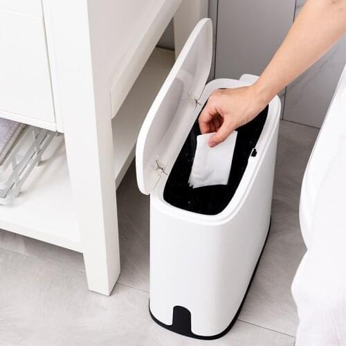 Practical Press-type Double-layer Trash Can with Trash Bags Receiving Box for Living Room Toilet Office . Paper Basket Trash Bin
