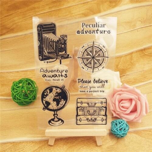 Hot selling travel alphabet transparent clear stamp / silicone seal roller stamp DIY scrapbook album / card production