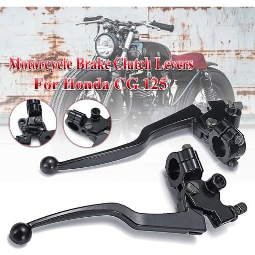 Pair Motorcycle Brake Clutch Levers Black For Honda CG 125 Aluminum Alloy Motorbike Brake & Clutch Lever Cable Front Brake