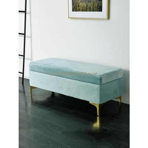 Nordic Luxury Fabric Storage Shoe Changing Stool Bedroom Sofa Household Door Storage Bed End Cloakroom Seat Bench