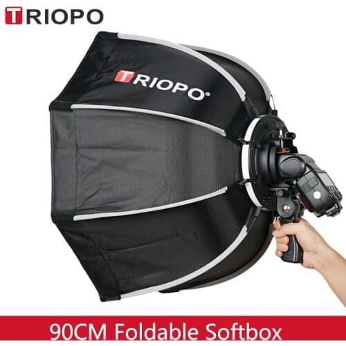 TRIOPO 90cm Foldable Octagon Softbox Bracket Mount Soft box Handle for Godox Speedlite Flash Light Hottest selling