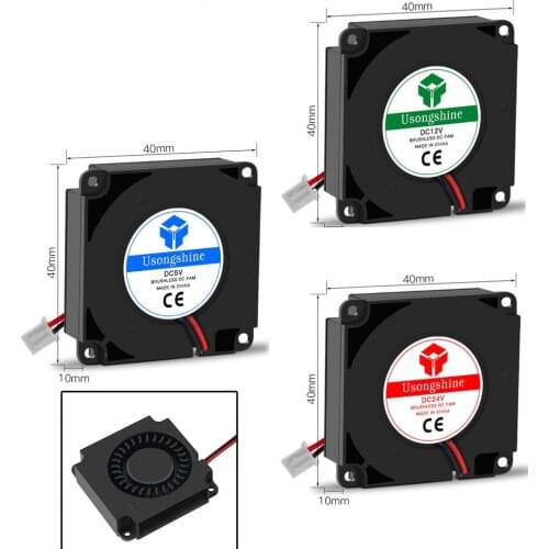 Turbine Fan 5V 12V 24V 40mm * 10mm 4010 DC Turbo Fan 5V Bearing Blower Radial Cooling Fans for Creality CR-10 Kit 3D Printer
