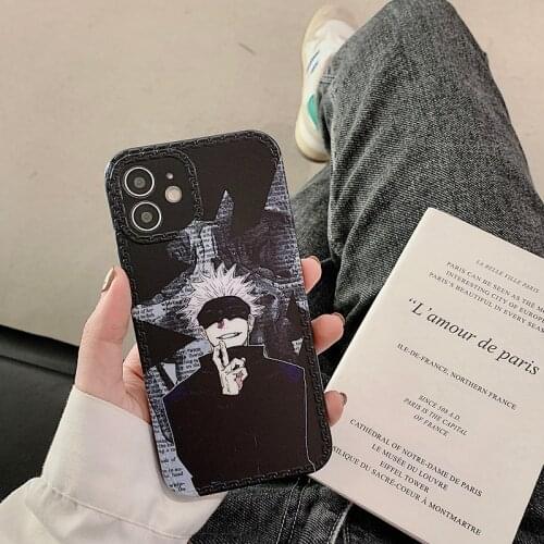 Phone Case for IPhone 11 12 X XR XS Pro MAX SE2020 7 8 Plus Shockproof Silicone Jujutsu Kaisen Anime IMD Phone Shell Case Coque