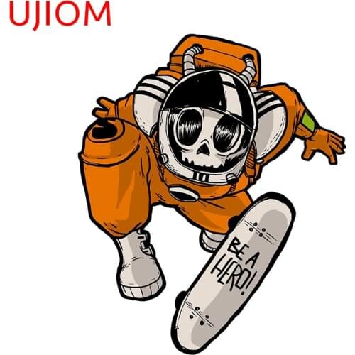 UJIOM Sticker Skull Skateboarder Wallstickers Modern Room Bedroom Vinyl Wall Art Decal Kids Room Parlor Decor Home Decoration