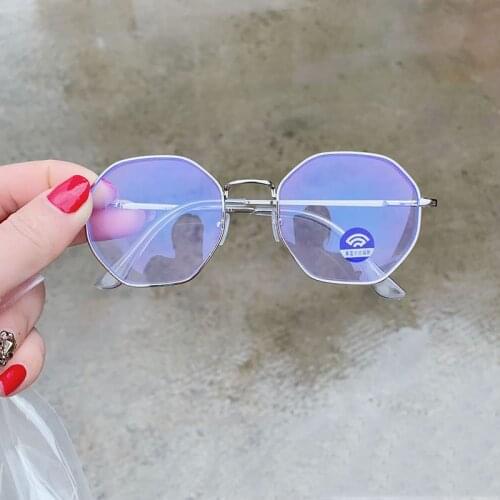 Vintage Anti Blue light Glasses Frame Round Lens Myopia Optical Mirror Simple Metal Women Men Transparent Eyewear Frames