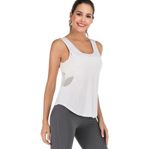 Zhangyunuo Active Wear Tank Top Breathable Mesh Vest Womens Workout Gym Crop Top Fitness Yoga Quick Dry Sleeveless Loose Shirt