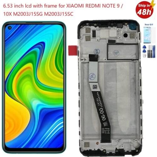 6.53 Inch For Xiaomi Redmi Note 9 Lcd Display Touch Screen Digitizer Assembly With Frame For Redmi 10X 4G M2003J15SG M2003J15SC