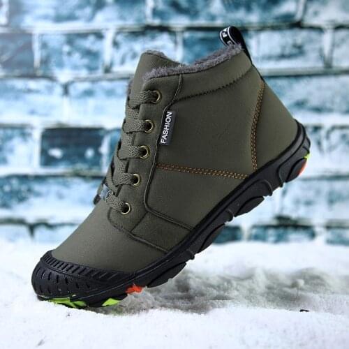Winter Boys Boots For Kids Shoes Girls Boos Children Boots Ankle Plush Lining Warm Antti-slippery