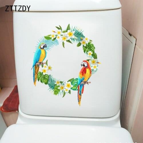 ZTTZDY 20.7CM×24.5CM Garland Bird Plant Classic Wall Stickers Home Decoration WC Toilet Decals T2-0922