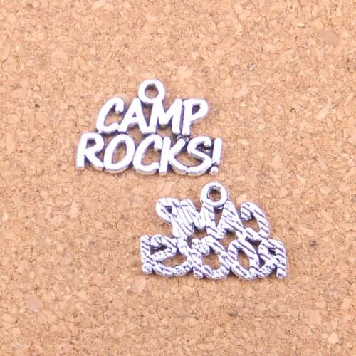 20pcs Charms CAMP ROCKS 13x21mm Antique Pendants,Vintage Tibetan Silver Jewelry,DIY for bracelet necklace