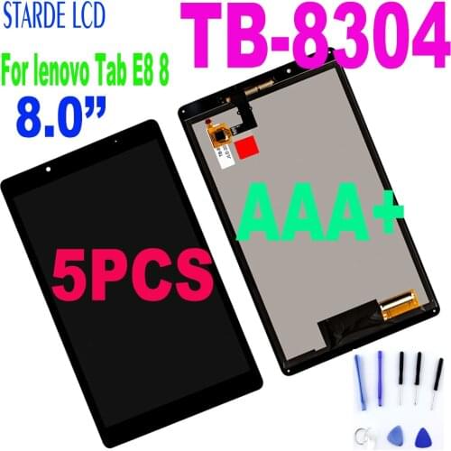 5PCS 8" inch For Lenovo Tab E8 8 TB-8304F1 TB-8304F TB-8304 LCD Display + Touch Screen Digitizer Glass Full Assembly TB 8304 LCD
