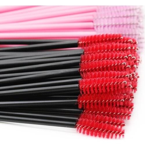 50PCS Eyebrow Eyelash Brushes Lash Extension Comb Wand Microbrush Spoolies Lip Brushes Makeup Brush Mascara Wands Makeup Brushes