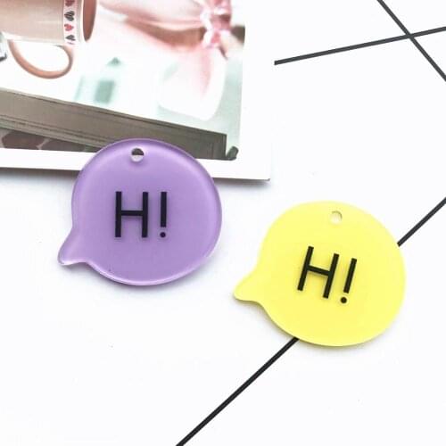 10pcs acrylic letter CARDS hi Charms Pendants for DIY decoration neckalce earring key chain Jewelry Making