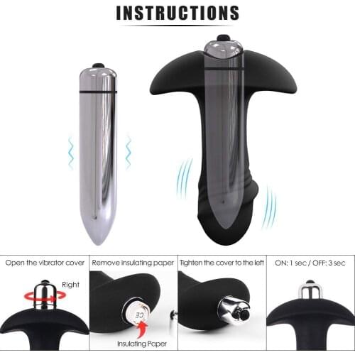 Anal Cork Vibrator Anal Plug Sex Intimate Toys For Men Women Shocking Medical Soft Silicone Butt Plug 7 Speed Sex Shop Erotic