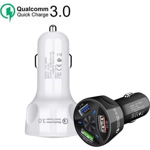 50pcs QC3.0 Quick Charge Car Charger For Phone X Xs Max 3 USB fast Car Phone Charger For Mate 20 P30 P30Pro Note 10