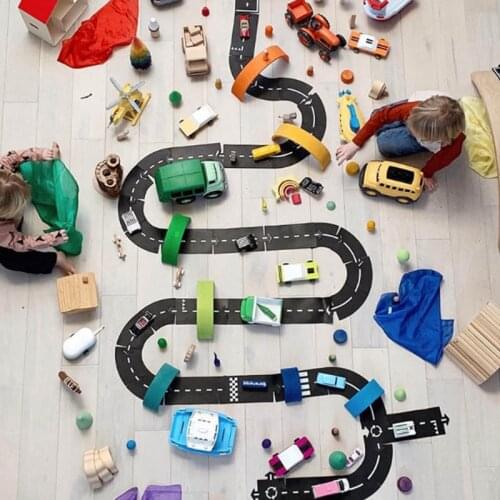 Traffic Toys for Children DIY Road Building Toy Car Roadway Expressway Motorway Flexible Puzzle Track Game Scene Set Puzzle Mat