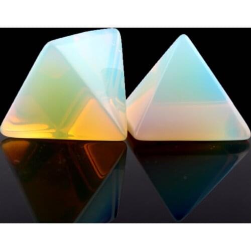 Egypt Pyramid Stone Sculpture 40*30mm Opalite Opal Stones Statue Chakra Reiki Carved Fengshui Crafts Healing Spiritual Crystal
