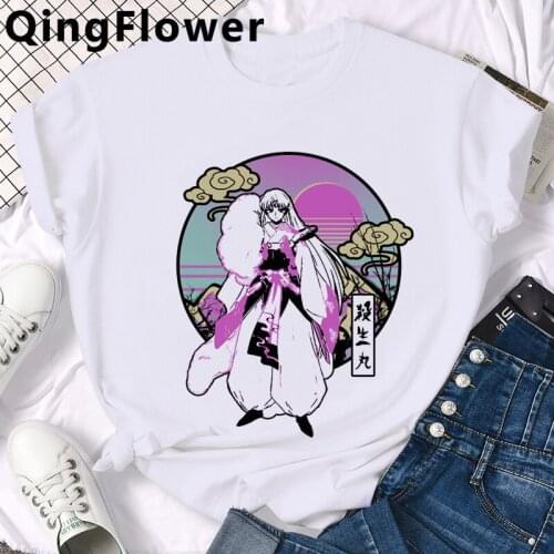 Feudal Demon Inuyasha Sesshoumaru Higurashi Kagome Anime t shirt male plus size grunge aesthetic t-shirt tshirt vintage