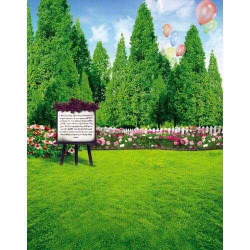Tree Grass Flowers Poem Photography Backdrops Photo Props Studio Background 5x7ft