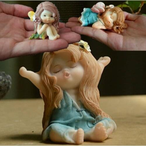 Elves Mold Silicone Soap Molds 3 Styles Lying Little Fairy Sleeping Handmade Candle Mould for Cake Decorations Silica Gel