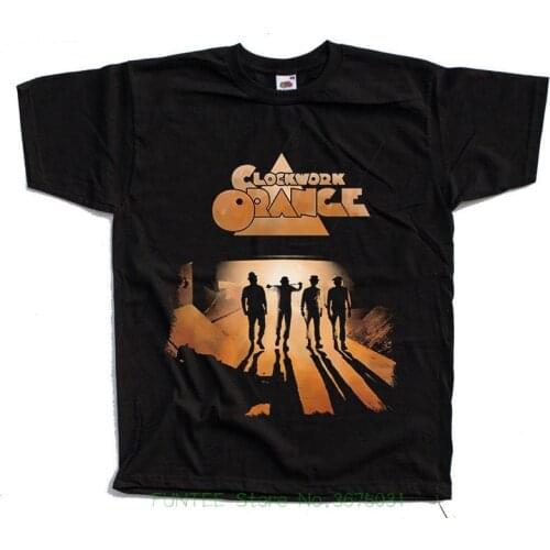 Print T Shirt Men Brand Clothing A Clockwork Orange V1 1971 T Shirt Black Orange Natural All Sizes S To 5Xl