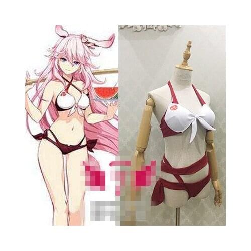 Honkai Impact 3rd Cosplay Yae Sakura cosplay costume Yae Sakura swimsuit swimwear customized summer bikini